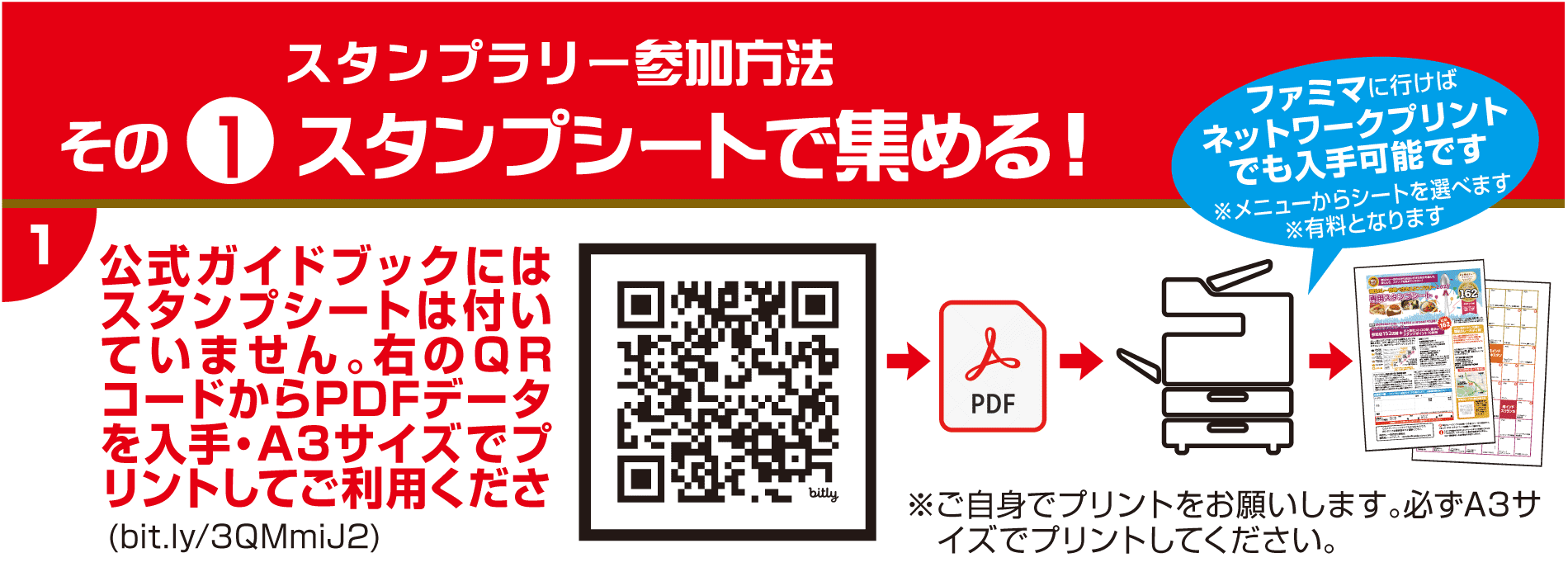 １　スタンプシートの入手について説明しています。